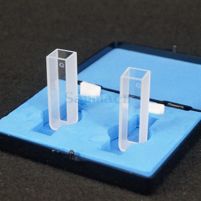 2St. 3,5ml 10mm Quarz Küvetten Zelle Spektrometer Micro Optische Cuvette Cell**