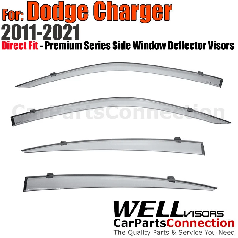Viseras WELL para Dodge Charger 11-23 Viseras de ventana lateral Protectores de lluvia Deflectores Foto 2 de 4