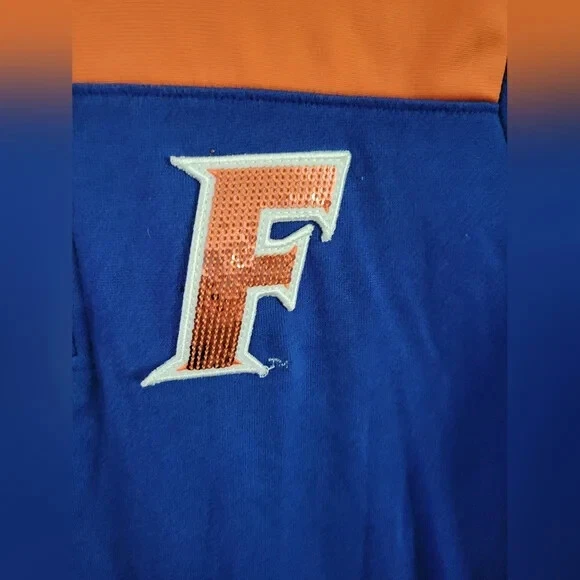 РОЗОВЫЙ пуловер Victoria's Secret Collegiate Florida Gators 1/4 на молнии с блестками размер SM - Изображение 4 из 4