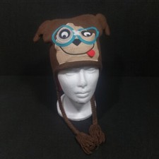 Boys Girls Childs Winter Puppy Dog Hat With Lined Ear Flaps