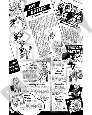 Examples From 1940 Johnson Smith Catalog Gags Promo Ad 8x10 Photo