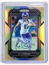 K.J. OSBORN 2022 Panini Prizm Football Auto Silver Prizm Vikings #191