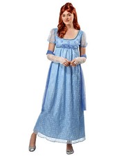 Regency Blue Lace Dress for Adults