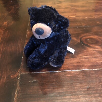 Aurora Black Bear w/Brown Paws 8'' Super Flopsie Floppy Plush Teddy Bear Toy 
