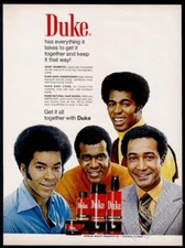 1975 Duke shampoo African American men afro photo vintage print ad