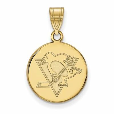 10k Gold NHL Pittsburgh Penguins Medium Disc Anhänger