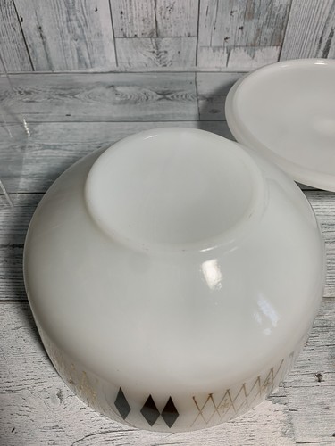 Federal Glass Vintage 70's BLACK DIAMOND 2 1/2 Quart Casserole Bowl w Lid GC - Picture 9 of 11
