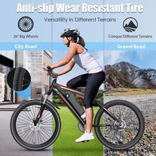 26in Electric Bike, Adults 500W 48V 21Speed Mountain Bicycle Ebike w/Cruise Mode