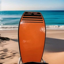 Vintage Morey Boogie board Mach 7-7 Yellow & Orange Black 43 inch