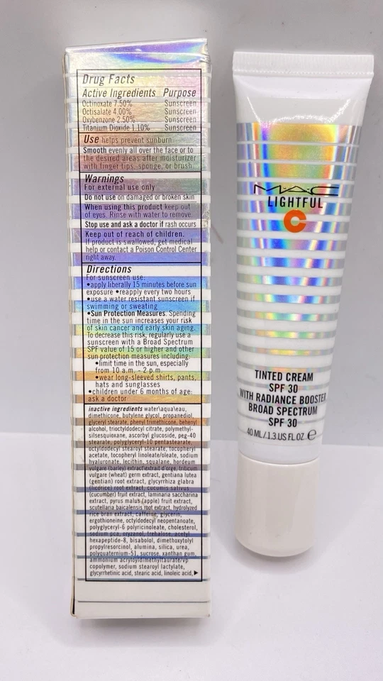 MAC LIGHTFUL C Tinted Cream SPF 30 RADIANCE Booster Medium Deep 1.3 Fl. Oz Seal - Image 2 of 4