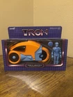 “New” Super7 Disney TRON Tron Action Figure w/ Light Cycle Vehicle Orange/Blue