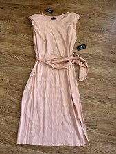 NWT EXPRESS Peach Belted Midi Dress XS