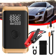 Jump Starter With Air Compressor Tire Inflator Pump Battery Charger Power Bank 