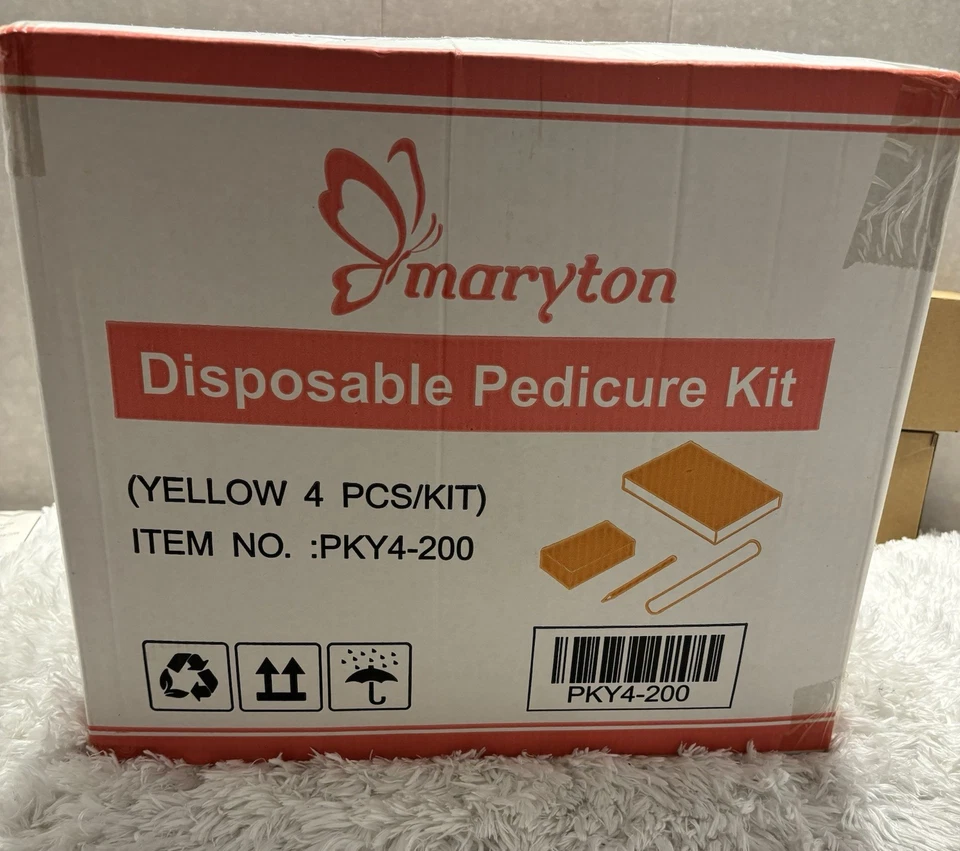 Kit de pedicura desechable de 3 piezas 200 piezas lima de uñas de madera 100/180 grano naranja tampón Foto 2 de 4