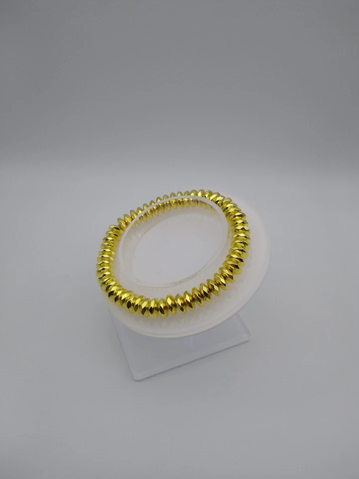 Vergoldet Hämatit Armreif Edelstein (Stretch, elastisch) handgefertigt Germany - Bild 2 von 4