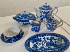 VINTAGE Blue Willow-Occupied Japan-Child's Tea Set 7 pc.-Mint Condition