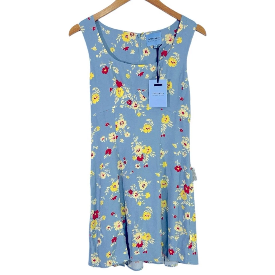 NWT Reformation x Devon Lee Carlson Cher Mini Dress size 6 in Janie Blue - Image 4 of 4