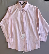 Roundtree Yorke Gold Label Non-Iron Fitted Dress Shirt Pink 16/33 100 Cotton
