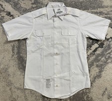 NWT US Army White Dress Shirt Mens 15 Classic Short Sleeve Military DSCP Uniform