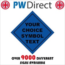 SIGN Diamond Blue Hazard Placard Custom Flammable Wet Create Choice HA253A