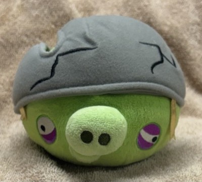 Angry Birds Corporal Pig Plush Cracked Helmet No Sound Stuffed Toy Collectors 5''