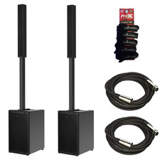 2x RCF EVOX-J9 Active 2100w 12" Three-way Column Arrays with 20' XLRs