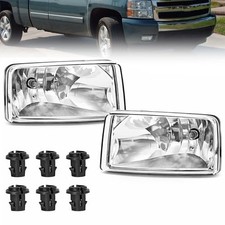Fog Lights W/Bulbs Compatible With 2007-2015 Chevy Clear Lens