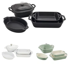 Staub Stoneware 5-pc, Mixed Baking Dish Set FULL COLOR - NEW