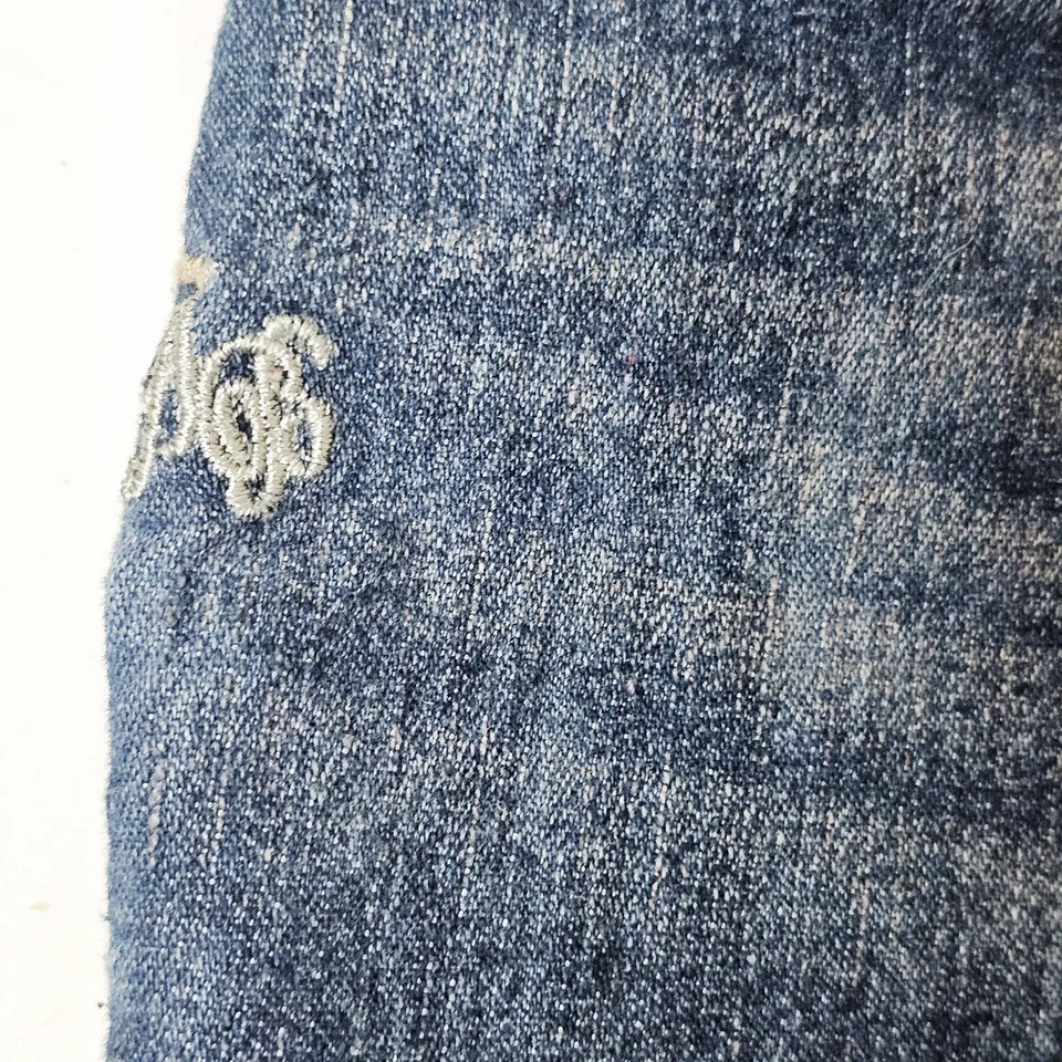 Apple Bottom Y2K Vintage WHISKERED Jean Shorts Women's Size 11/12 Embroidered - Image 4 of 4