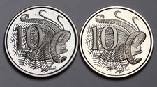 1976 & 1977 Australia 10c  10 Cents Coins  Proof QEII GEM