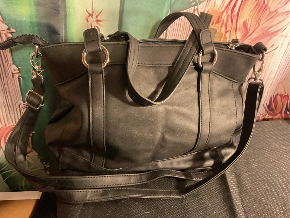 Bolso de Mano Rosetti Lynn Bolso de Hombro Negro Nuevo con Etiquetas Cuero Sintético 6 Bolsillos Cremallera Foto 4 de 4