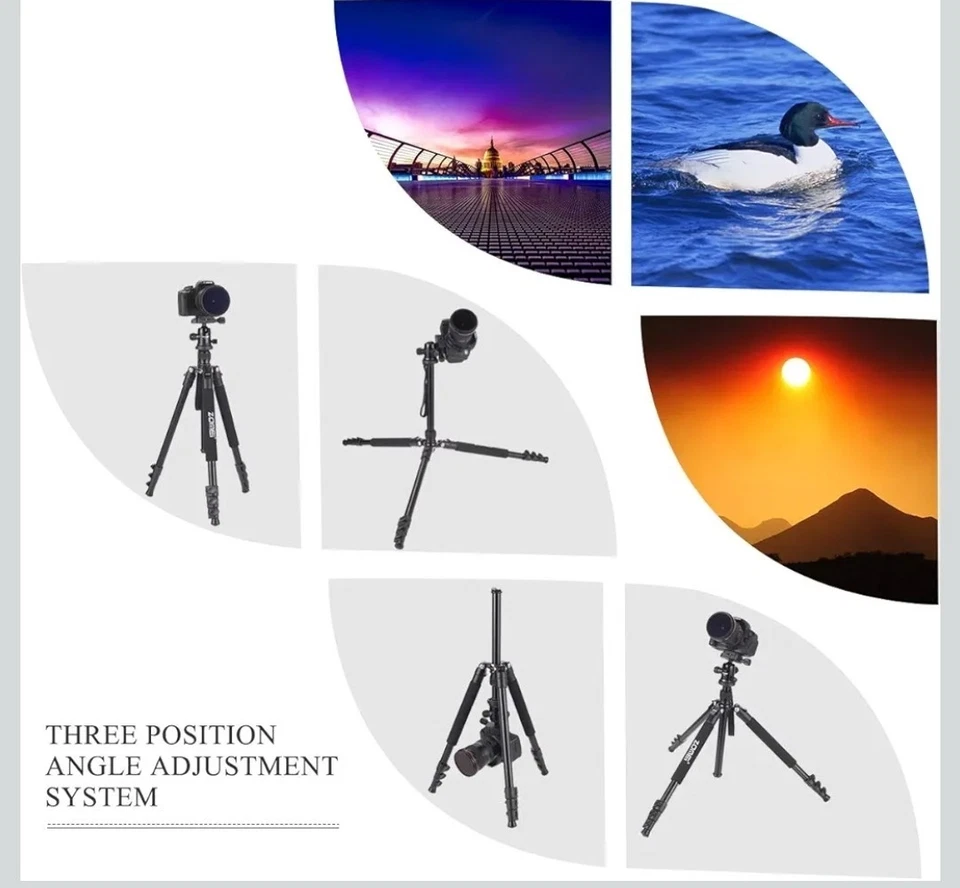 Trípode para cámara de 62,5"", trípode de viaje portátil de aluminio ligero y compacto Foto 4 de 4