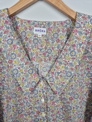 Liberty Tana Lawn May Fields 100% Cotton Shirt Size 12 by Brora Statement Collar