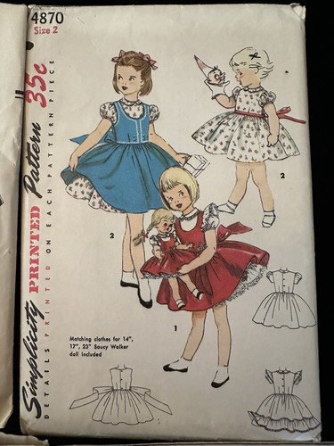 LOT 8 VTG SEWING PATTERNS Children 1950's GIRLS Vogue & Simplicity Sz 2,3, 5 - Picture 2 of 9
