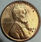 1941 S Uncirculated Lincoln Wheat Cent Exact Coin Imaged #LWC2006