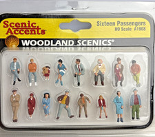 Woodland Scenics A1908 HO Scale Figures Sixteen Passengers NIP