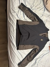Gray and black quarter zip sweatshirt with color blocking #athletic #sporty