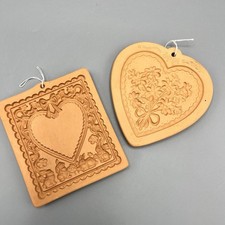 Cotton Press Moulds X2 Cookie Shortbread Heart Flowers Rabbits Never Used
