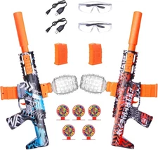 2 Pack Splatter Blasters, Full Auto Splat Blaster Toy Kits, 50000+, 10 Rs Toys 