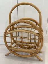 Vintage Rattan Bamboo Magazine Rack