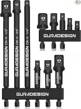 11-Piece Impact Socket Adapter Set - 3/6 Inch Hex Shank, Drill & Driver Adapter