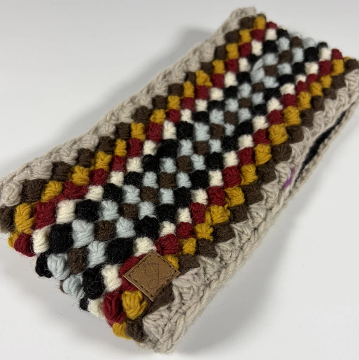 100% Merino Wool Ear Warmer/ Headband Fleece Lined Made In Nepal
