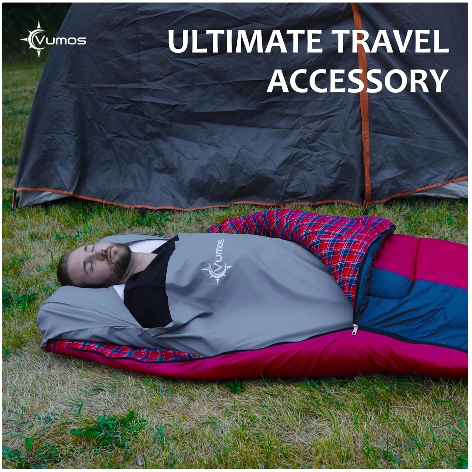 Lightweight Sleeping Bag Liner with Full Zipper
