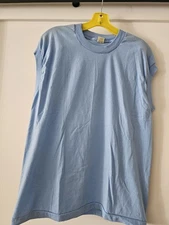 Vintage Screen Stars Shirt Adult XL Blue Sleeveless Made USA Single Stitch