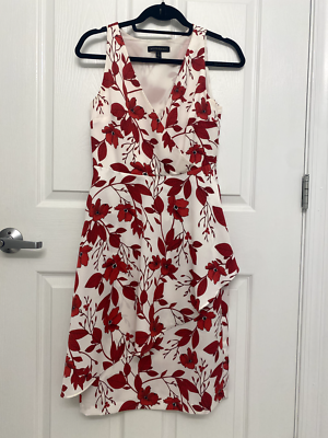 open lace back dress Top Sleeveless By Banana Republic In Red & White, Size:Xs main image 1
