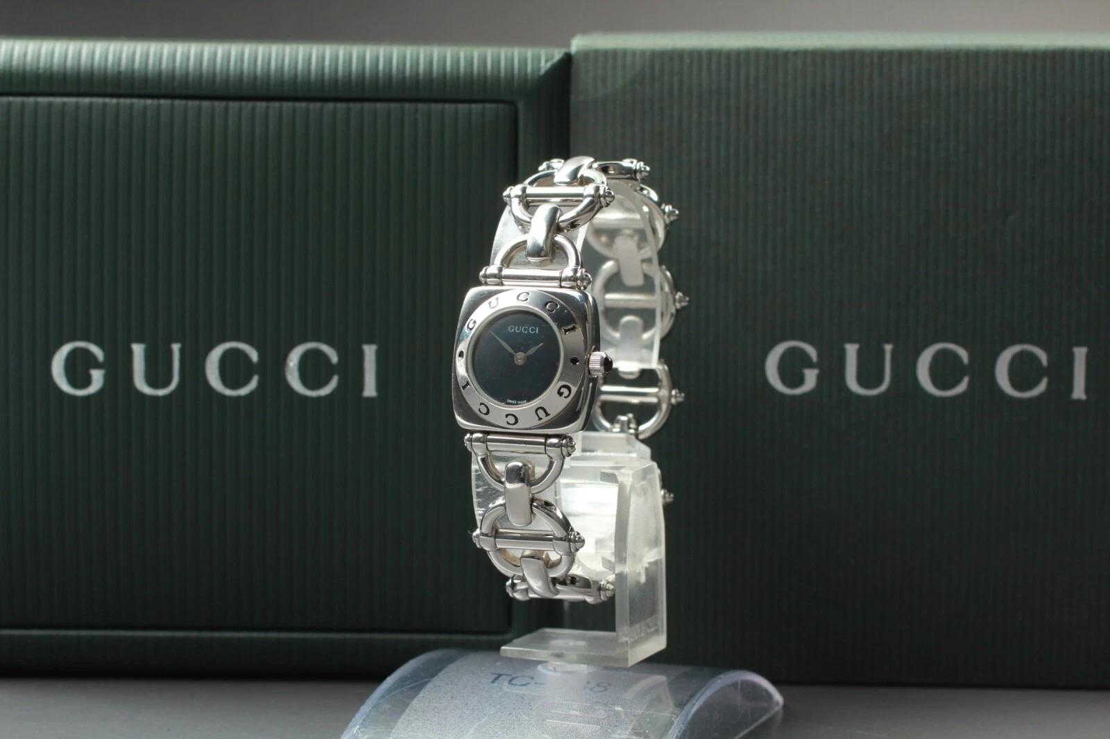 [Exc+5 avec boîte] Montre femme Gucci Horsebit 6400L quartz argenté du Japon #2456