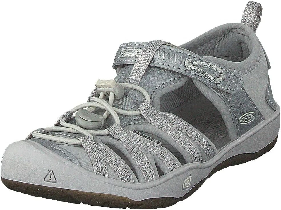 KEEN Kid's Moxie Closed Toe Casual Sandal Silver 13 US Size Rubber/Leather OEM — 第 3/4 张图片