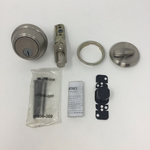 Kwikset SmartKey Satin Nickel Single Cylinder Deadbolt No Keys or Smartkey - Picture 2 of 12