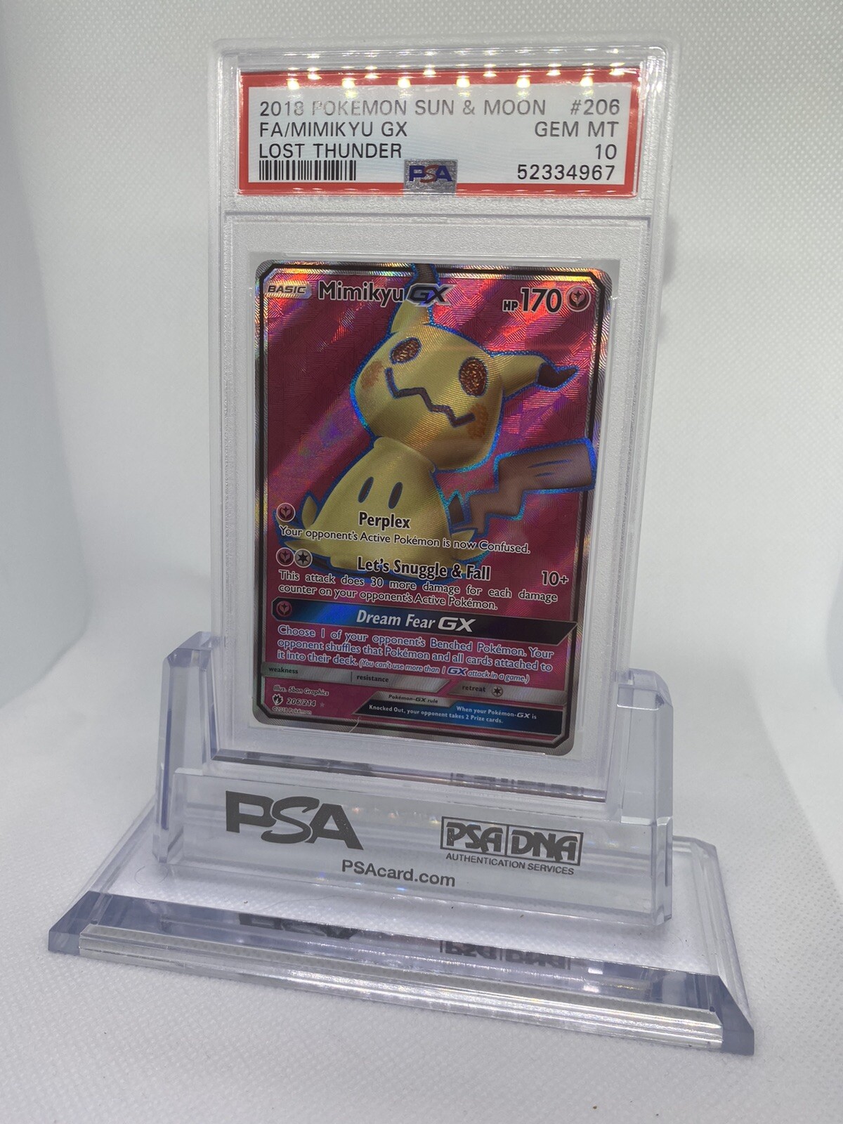 Details zu PSA 10 Mimikyu GX (2018) Lost Thunder Neu auf Lager