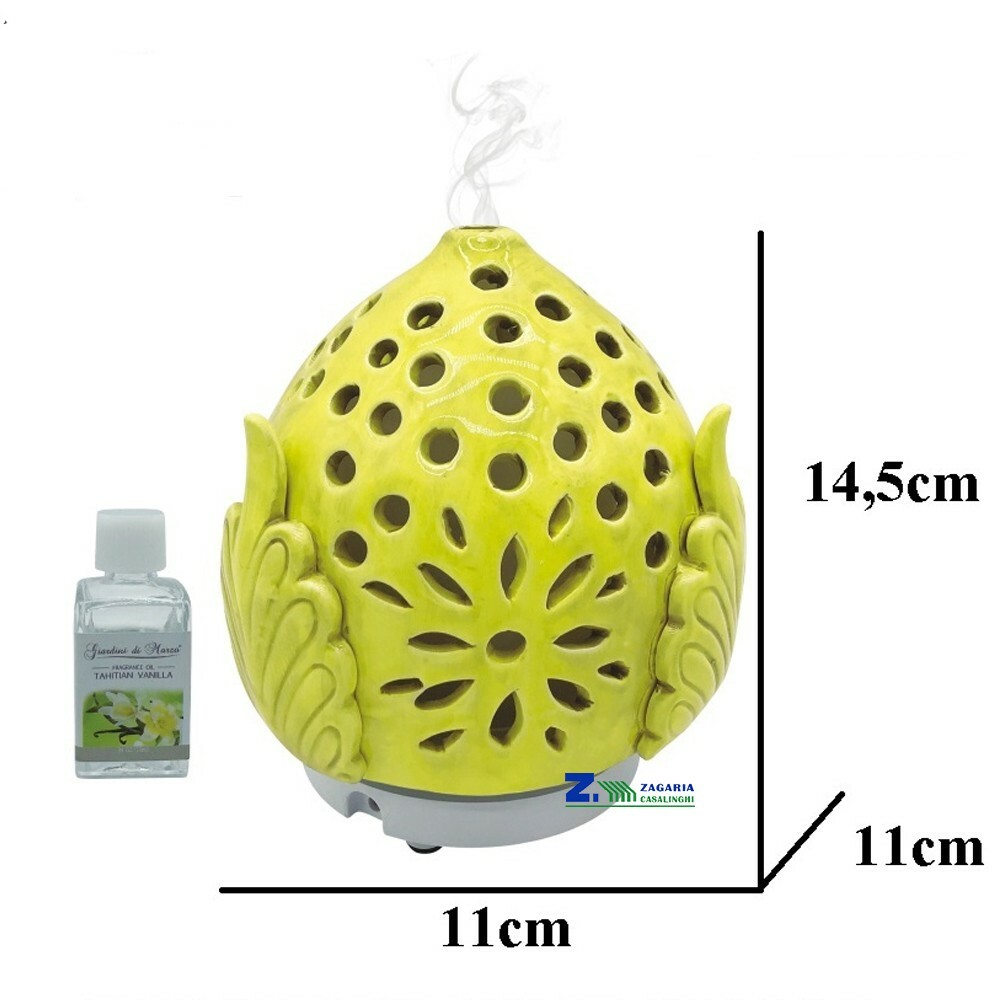 PUMO DIFFUSORE PER AMBIENTE ELETTRICO IN CERAMICA LUCIDA GIALLO Cm Ø 11X14,5 h